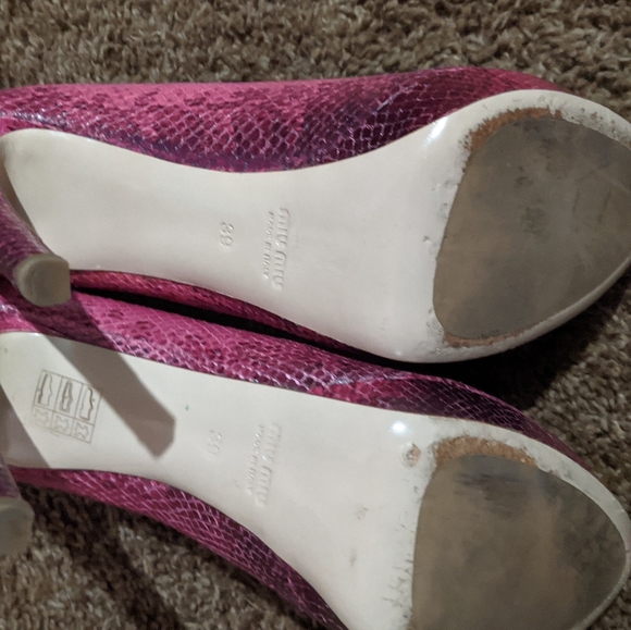 MiuMiu Snakeskin Peeptoes - Picture 8 of 13